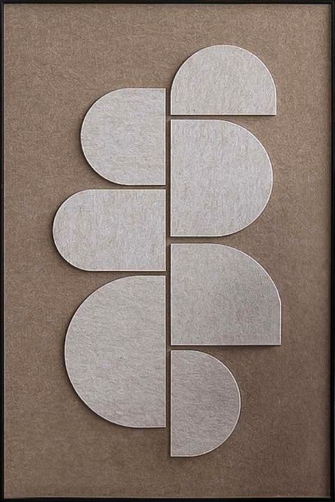 Feltro Acustico 002 Walldecoration Wandkraft 80x120 cm Baklijst Zwart Bruin