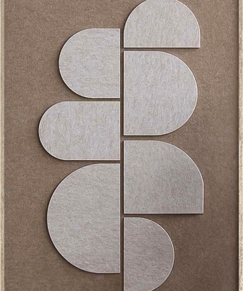 Feltro Acustico 002 Walldecoration Wandkraft 80x120 cm Baklijst Blank Bruin