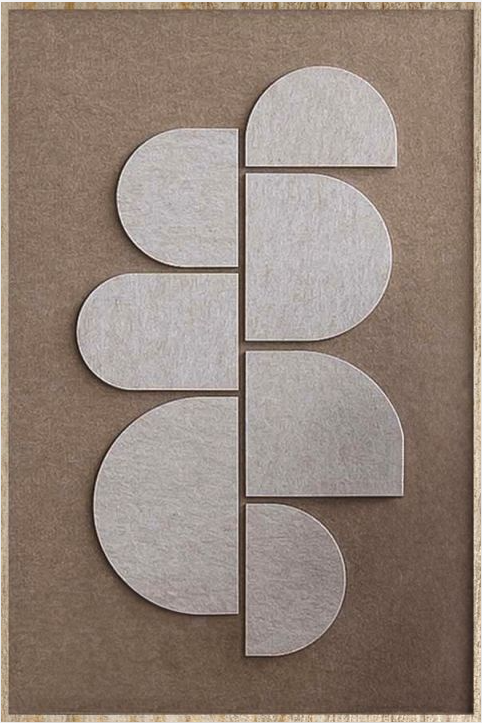 Feltro Acustico 002 Walldecoration Wandkraft 80x120 cm Baklijst Blank Bruin