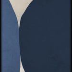 Pebbels I Walldecoration Wandkraft 70x118 cm Houten Lijst Zwart