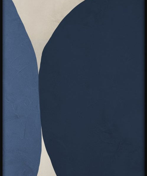 Pebbels I Walldecoration Wandkraft 70x118 cm Houten Lijst Zwart