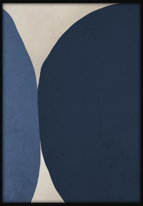 Pebbels I Walldecoration Wandkraft 70x118 cm Houten Lijst Zwart