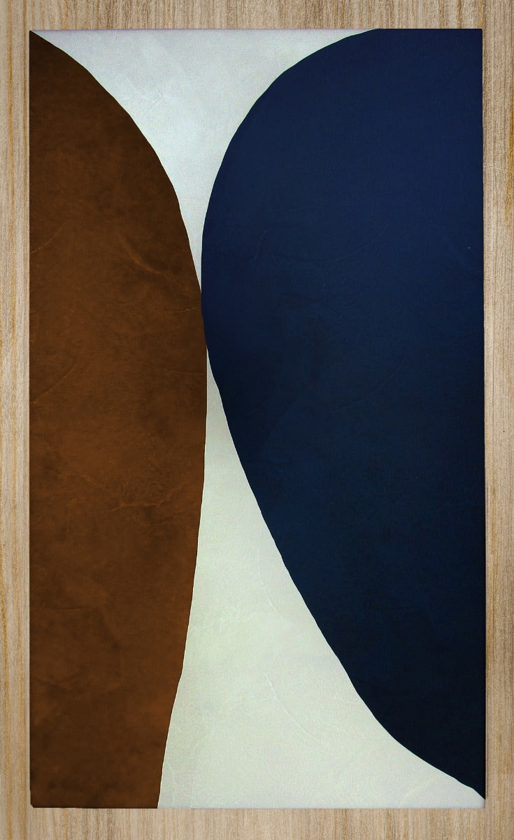 Pebbels II Walldecoration Wandkraft 70x118 cm Houten Lijst Blank