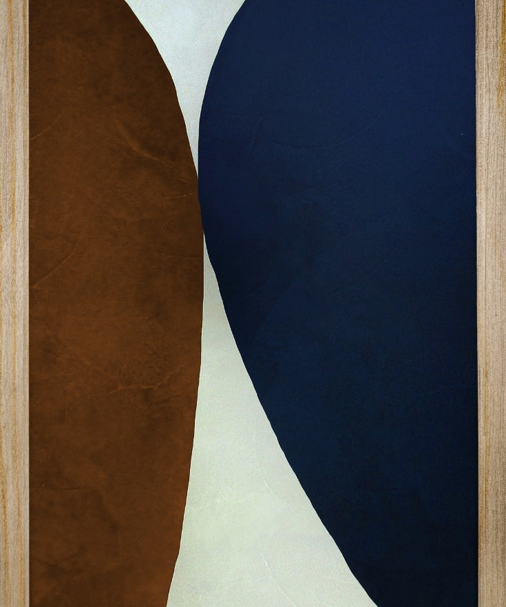 Pebbels II Walldecoration Wandkraft 70x118 cm Houten Lijst Blank