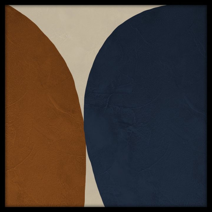 Pebbels II Walldecoration Wandkraft 74x74 cm Houten Lijst zwart