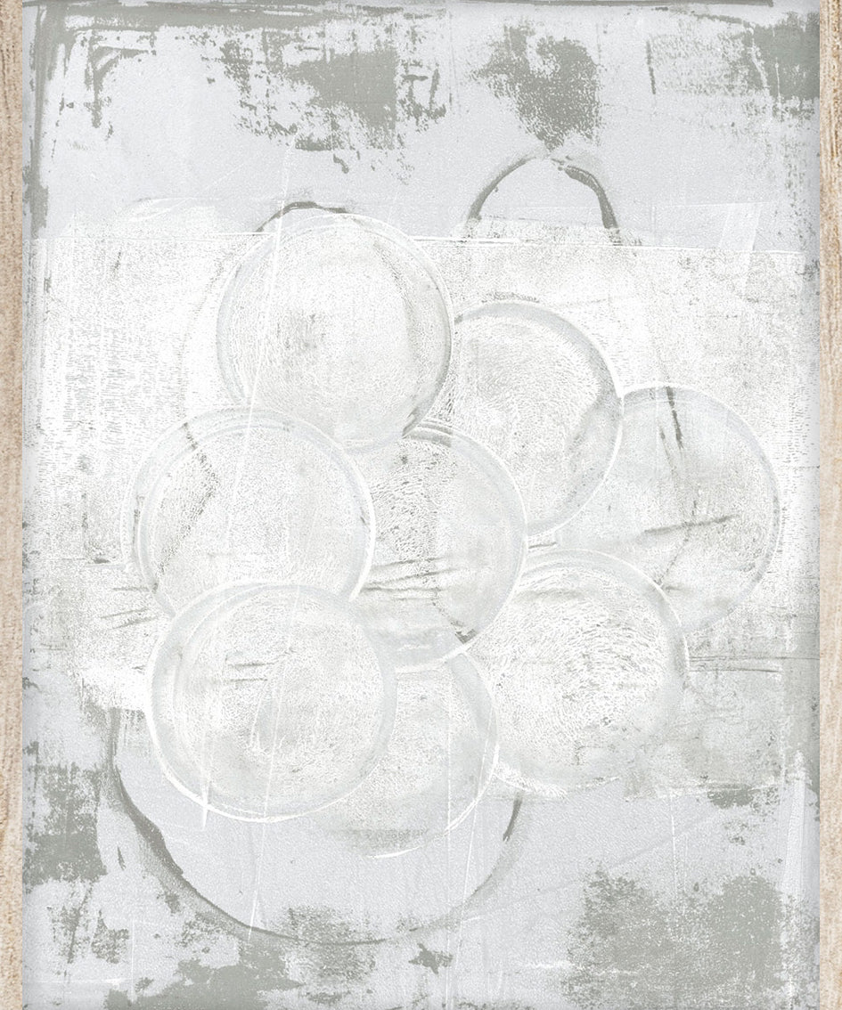 Bubbles in grey Walldecoration Wandkraft 40x50 cm Houten lijst blank A