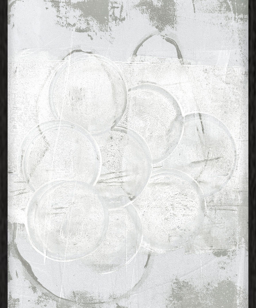 Bubbles in grey Walldecoration Wandkraft 40x50 cm Houten lijst zwart A