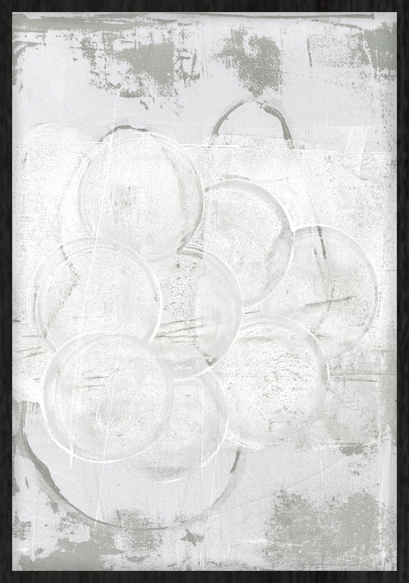 Bubbles in grey Walldecoration Wandkraft 40x50 cm Houten lijst zwart A