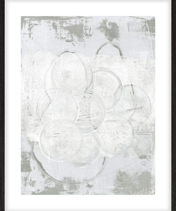 Bubbles in grey Walldecoration Wandkraft 40x50 cm Houten lijst zwart B