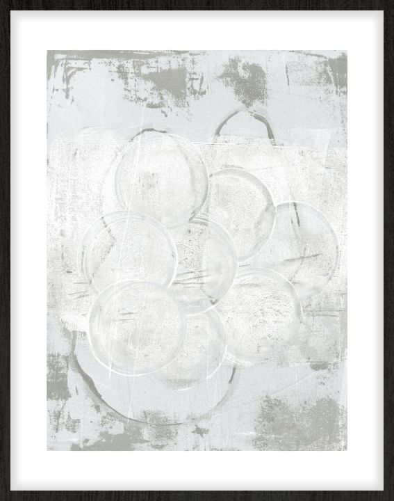 Bubbles in grey Walldecoration Wandkraft 40x50 cm Houten lijst zwart B