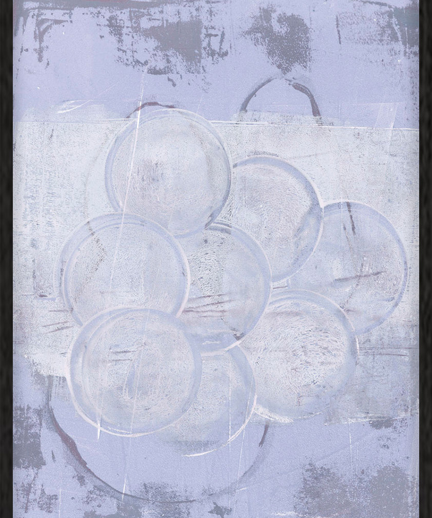 Bubbles in lightblue Walldecoration Wandkraft 30x40 cm Houten lijst zwart A