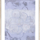 Bubbles in lightblue Walldecoration Wandkraft 40x50 cm Houten lijst blank B