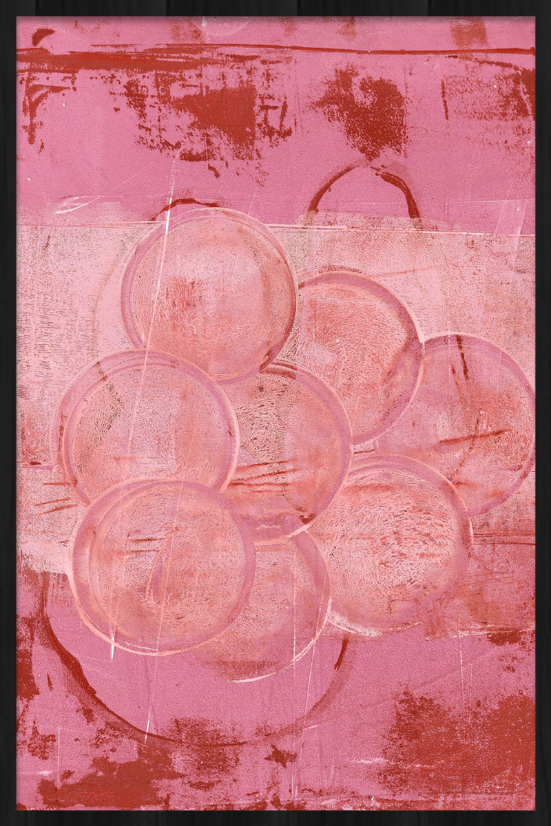 Bubbles in pink Walldecoration Wandkraft 21x30 cm Houten lijst zwart