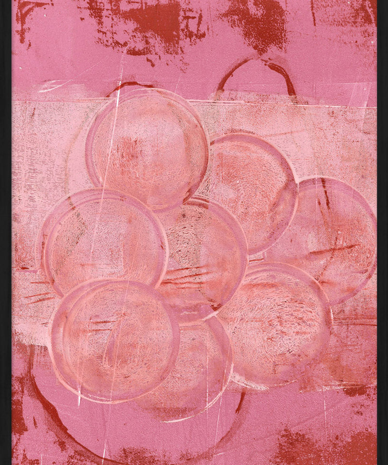 Bubbles in pink Walldecoration Wandkraft 21x30 cm Houten lijst zwart