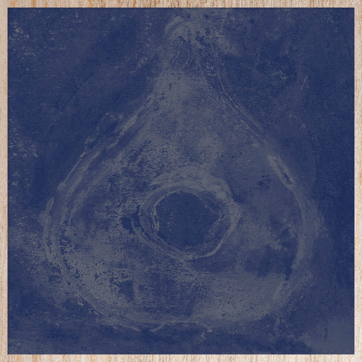 Water Drop in Blue Walldecoration Wandkraft 20x20 cm Houten Lijst Blank A