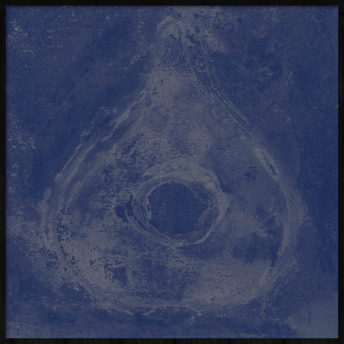 Water Drop in Blue Walldecoration Wandkraft 20x20 cm Houten Lijst Zwart A