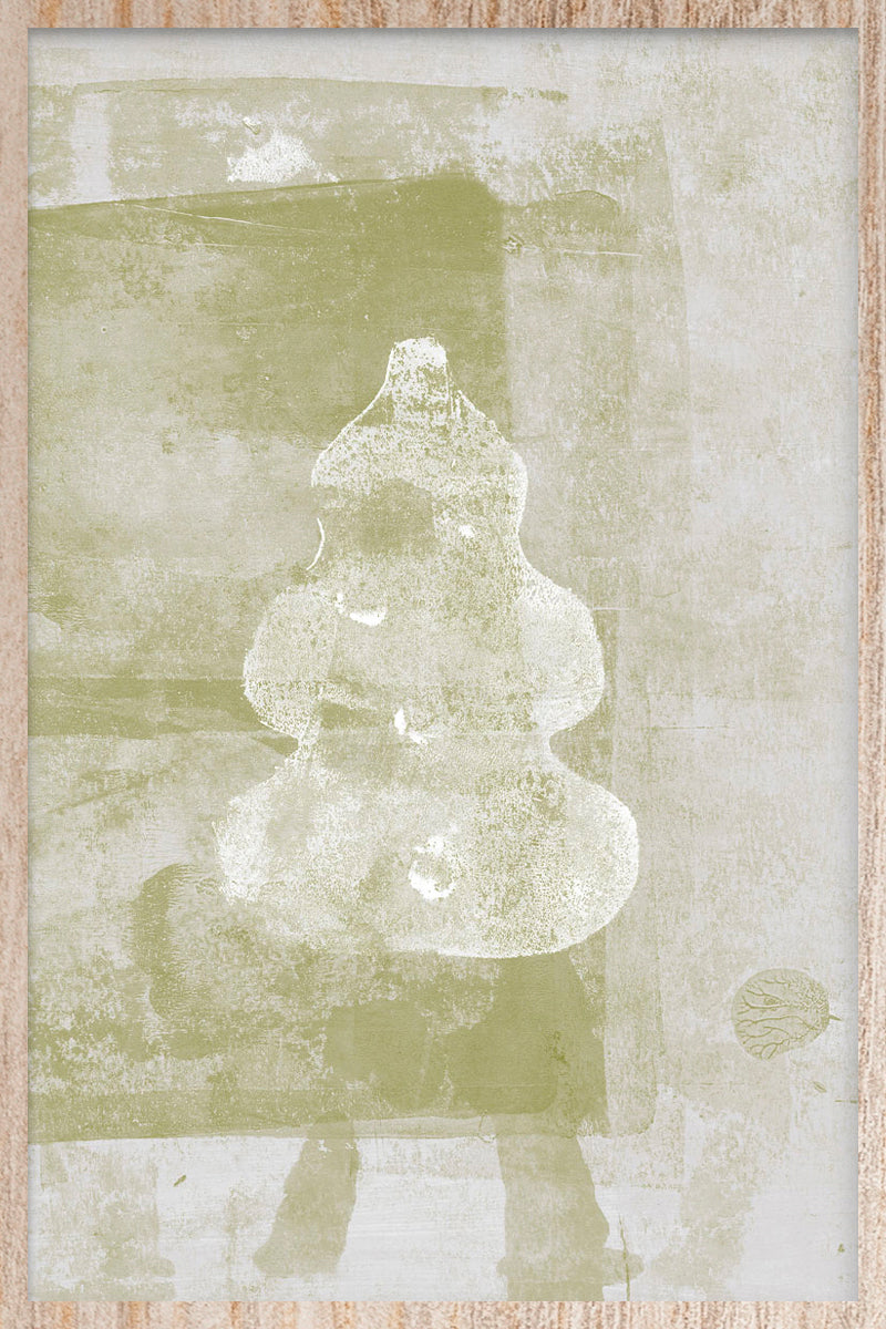 Antique Vase in Beige Walldecoration Wandkraft 21x30 cm Houten Lijst Blank