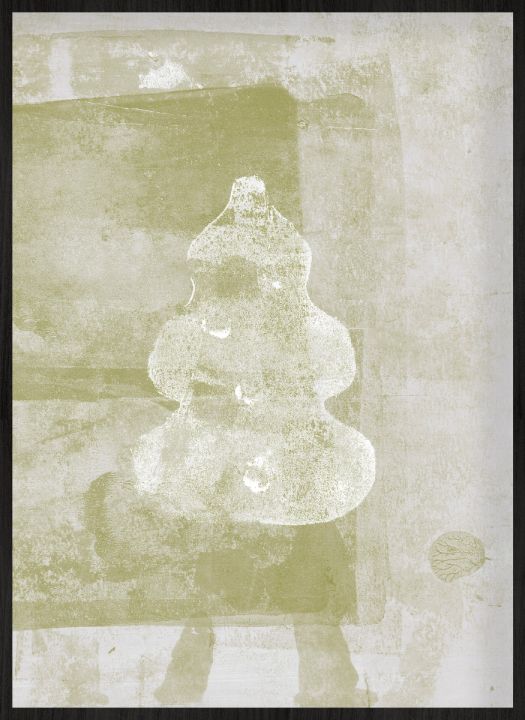 Antique Vase in Beige Walldecoration Wandkraft 21x30 cm Houten Lijst Zwart