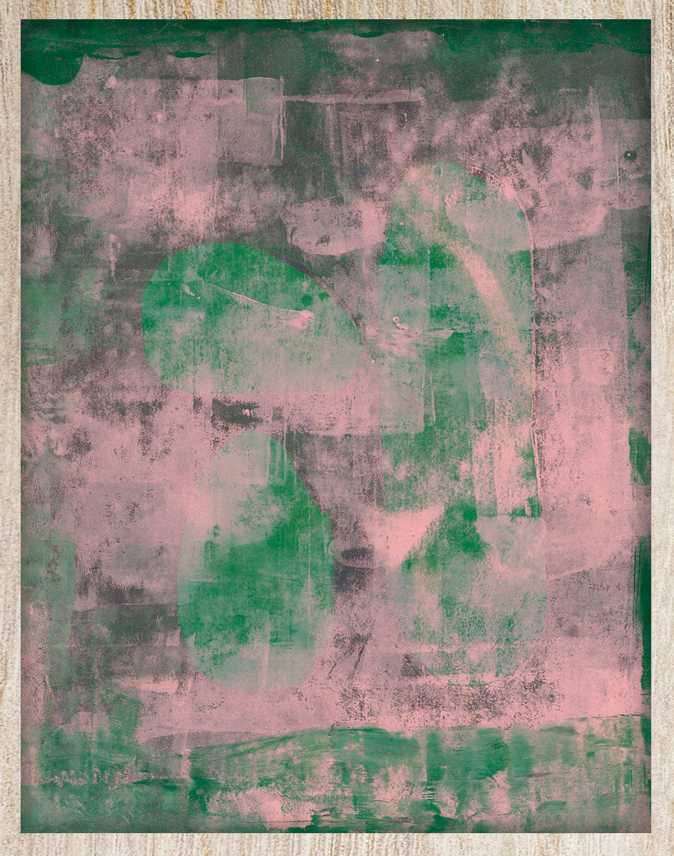 Green Stones Walldecoration Wandkraft 50x70 cm Houten lijst blank A