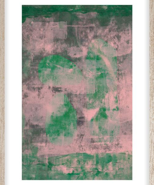 Green Stones Walldecoration Wandkraft 40x50 cm Houten lijst blank B