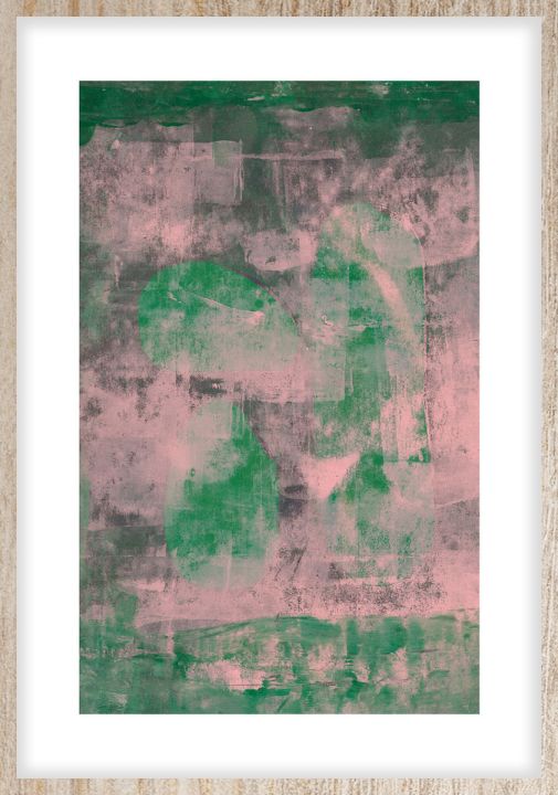 Green Stones Walldecoration Wandkraft 40x50 cm Houten lijst blank B