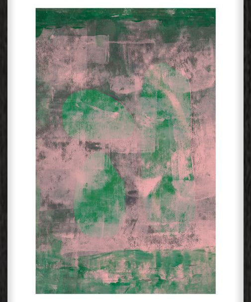 Green Stones Walldecoration Wandkraft 40x50 cm Houten lijst zwart B