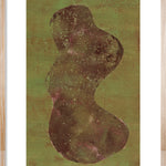 Shadow in Green Walldecoration Wandkraft 40x50 cm Houten Lijst Blank B
