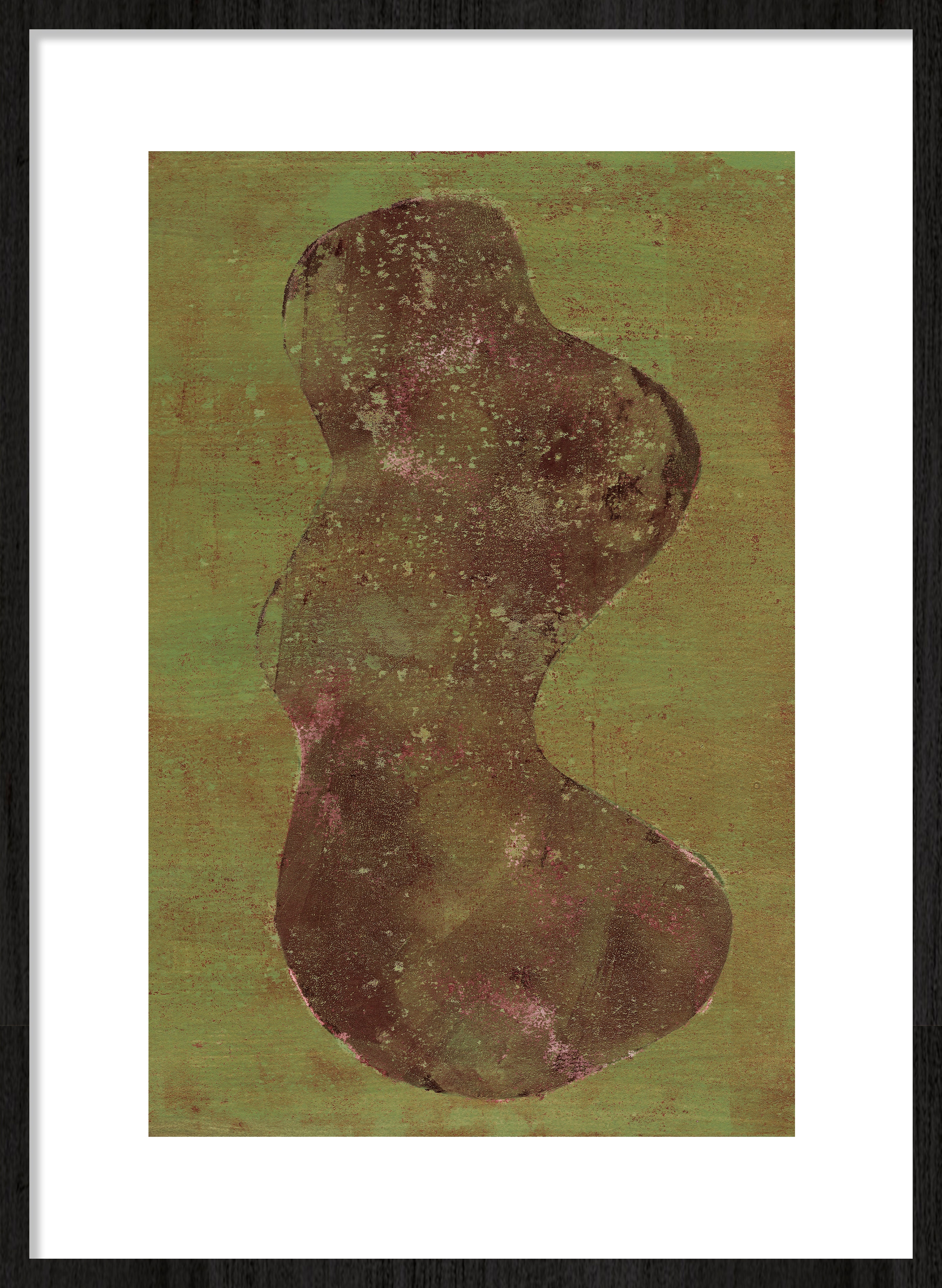Shadow in Green Walldecoration Wandkraft 40x50 cm Houten Lijst Zwart B