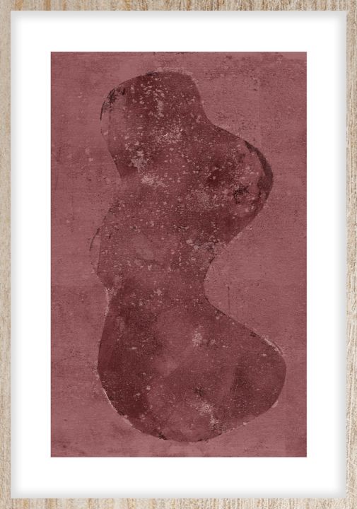 Shadow Green old Pink Walldecoration Wandkraft 30x40 cm Houten Lijst Blank B