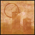 Sunrise in Orange Walldecoration Wandkraft 30x30 cm Houten Lijst Zwart A