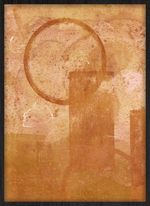 Sunrise in Orange Walldecoration Wandkraft 30x40 cm Houten Lijst Zwart A