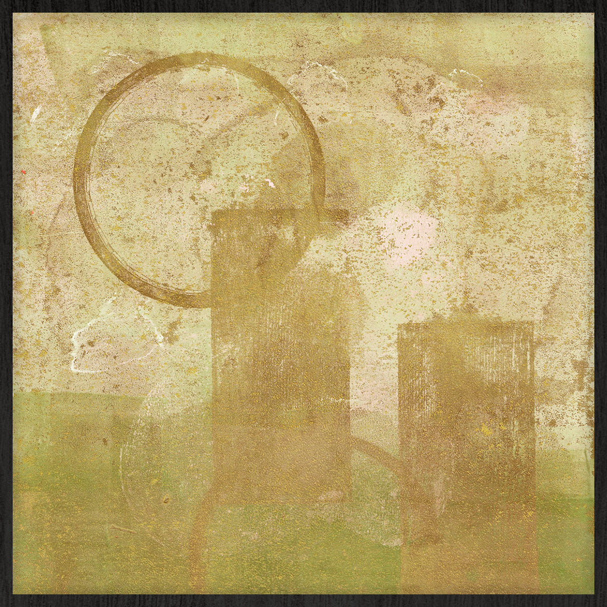 Sunrise in Yellow Walldecoration Wandkraft 30x30 cm Houten Lijst Zwart A