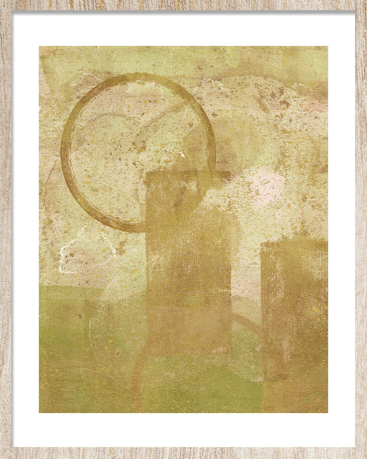 Sunrise in Yellow Walldecoration Wandkraft 40x50 cm Houten Lijst Blank B
