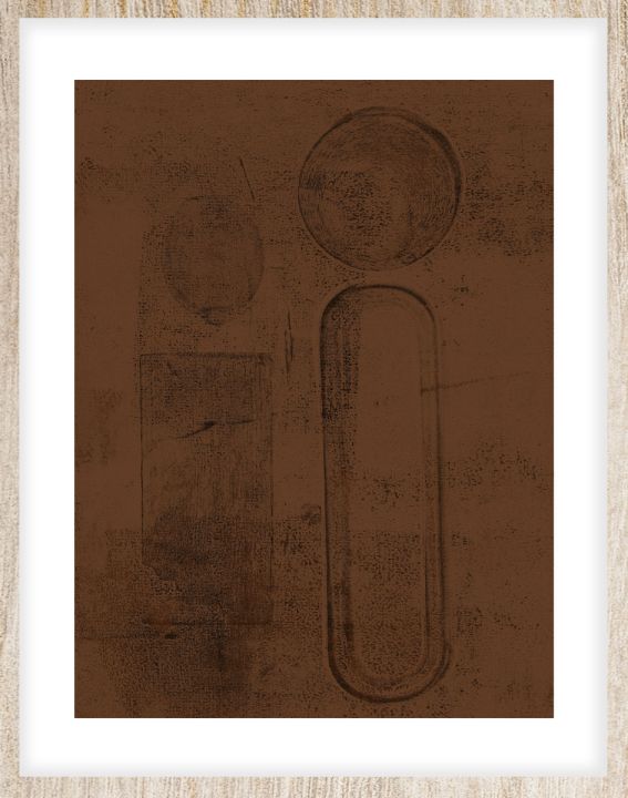 Mother and Child in brown Walldecoration Wandkraft 40x50 cm Baklijst Blank B