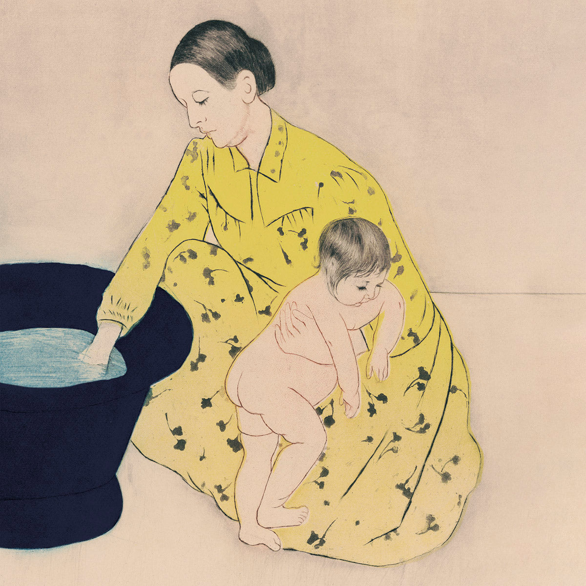 The Bath of Mary Cassatt Walldecoration Wandkraft 74x74 cm