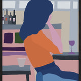 Funky 024 Walldecoration Wandkraft Baklijst Zwart