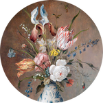 Stilleven met Bloemen Walldecoration Wandkraft Ø30 cm