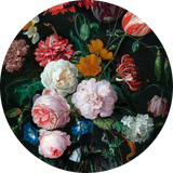 Stilleven Bloemen in Vaas Walldecoration Wandkraft Ø30 cm