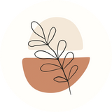 Abstract Botanical Circle Walldecoration Wandkraft Ø30 cm