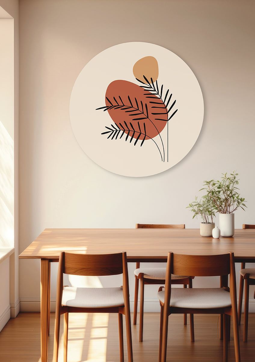 Abstract Palm Leaves Walldecoration Wandkraft
