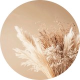 Grass and Floral Bouquet Walldecoration Wandkraft Ø30 cm