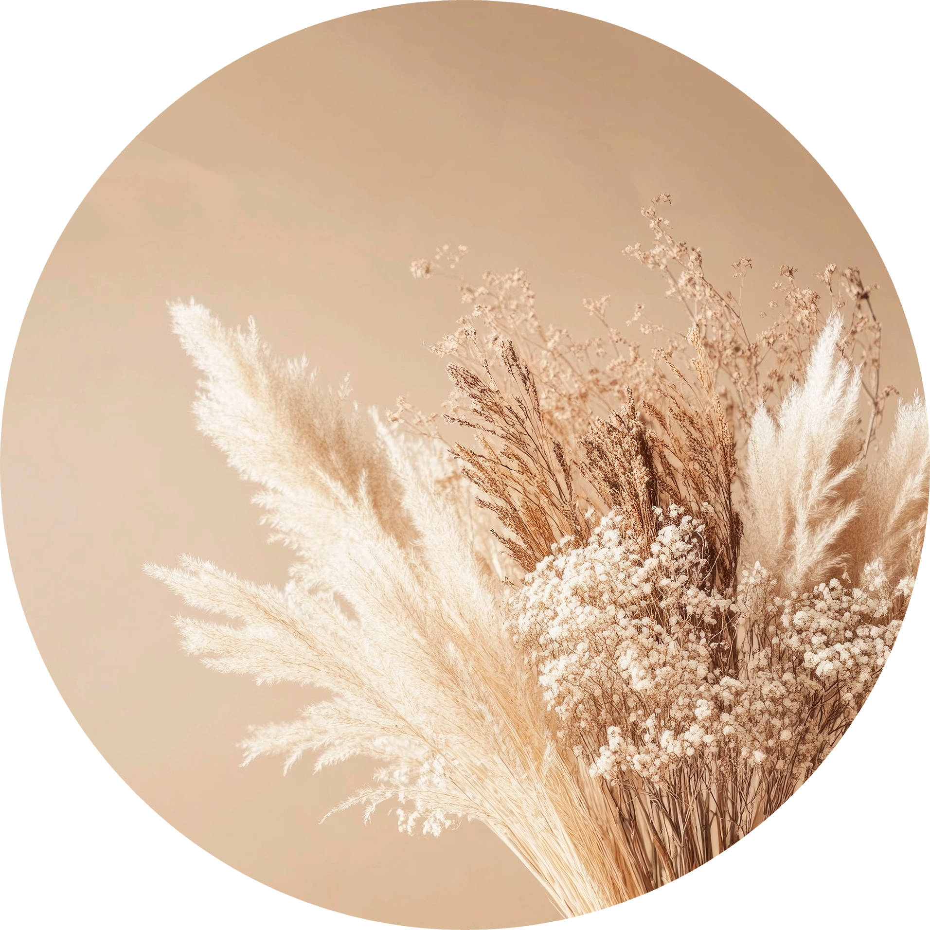 Grass and Floral Bouquet Walldecoration Wandkraft Ø30 cm