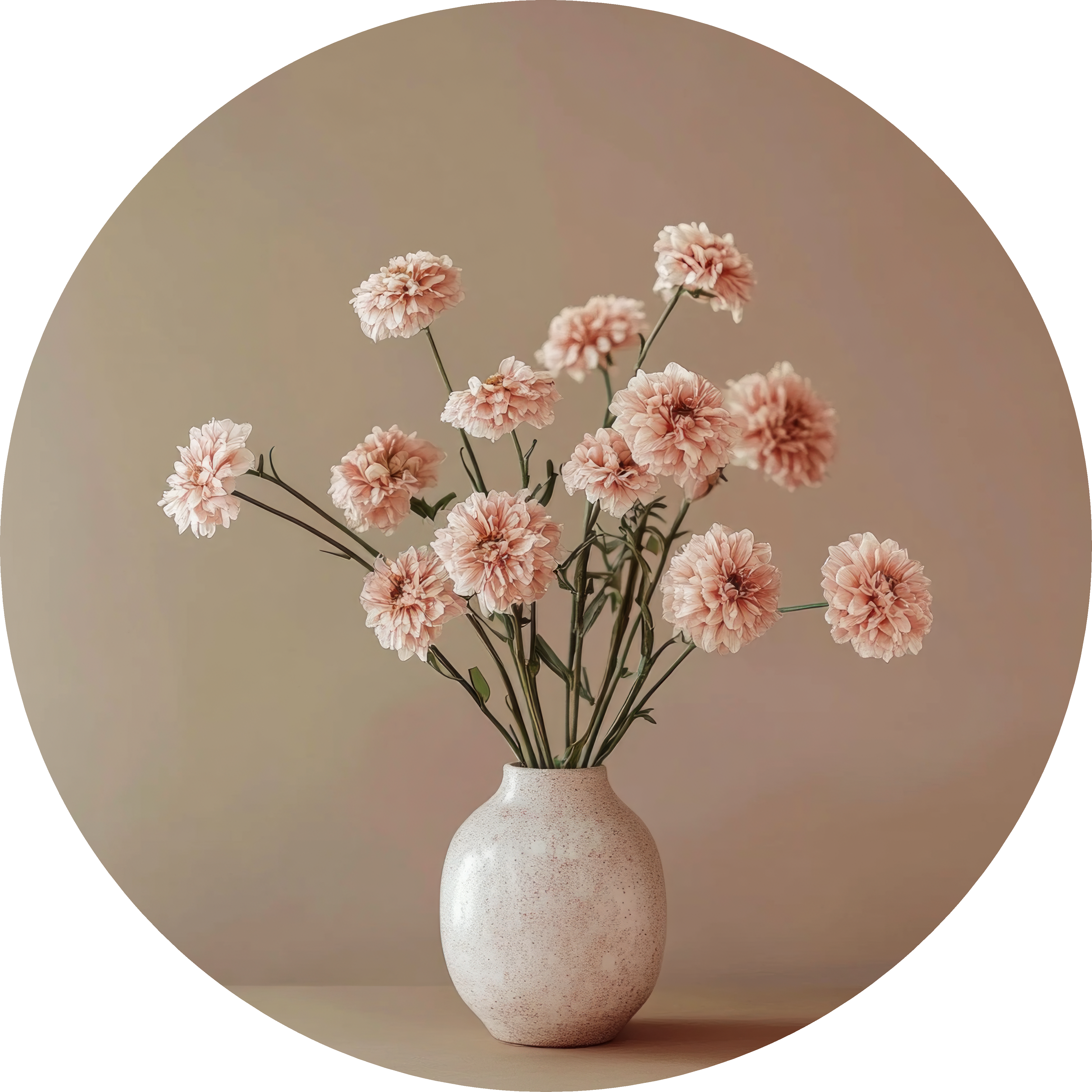 Pink Flowers Walldecoration Wandkraft Ø30 cm