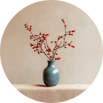 Red Berry Branches Walldecoration Wandkraft Ø30 cm