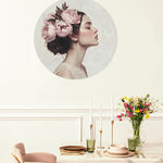 Woman with Peony Flowers Walldecoration Wandkraft
