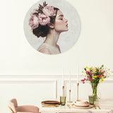 Woman with Peony Flowers Walldecoration Wandkraft