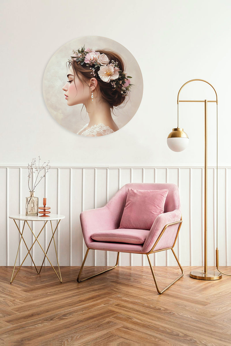 Woman with Floral Crown Walldecoration Wandkraft