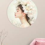 Woman with White Lily Walldecoration Wandkraft