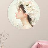 Woman with White Lily Walldecoration Wandkraft