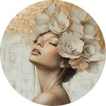 Gilded Petals and Serenity (Outlet) Walldecoration Wandkraft Ø30 cm